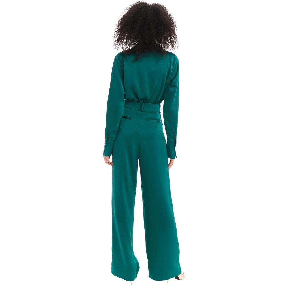 NEW ALLISON NEW YORK joan satin pants in emerald - Picture 8 of 8